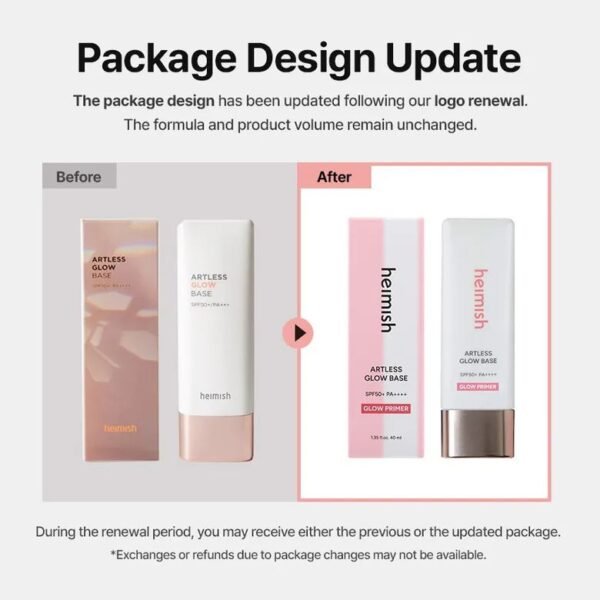 heimish Artless Glow Base SPF50+ PA+++ 40mL (renewal) - Image 6