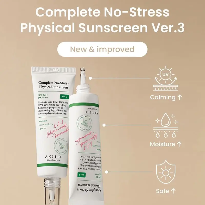 Axis-Y Complete No-Stress Physical Sunscreen V.3 50ml - Korean Home