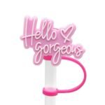 eHub Hello Gorgeous Dust-proof Pink Straw Cover