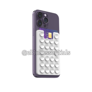 eHub White Phone Card Holder Suction Sticky Grippy