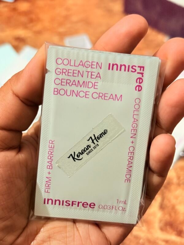 innisfree Collagen Green Tea Ceramide Bounce Cream Sample (1mlx5) - Image 1