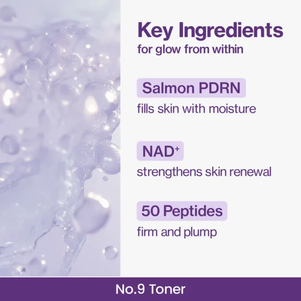Numbuzin No.9 NAD+ PDRN Glow Boosting Toner 150ml - Image 3