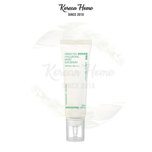 innisfree Green Tea Hyaluronic Moist Sun Serum SPF50+ PA++++ 50ml - Image 1