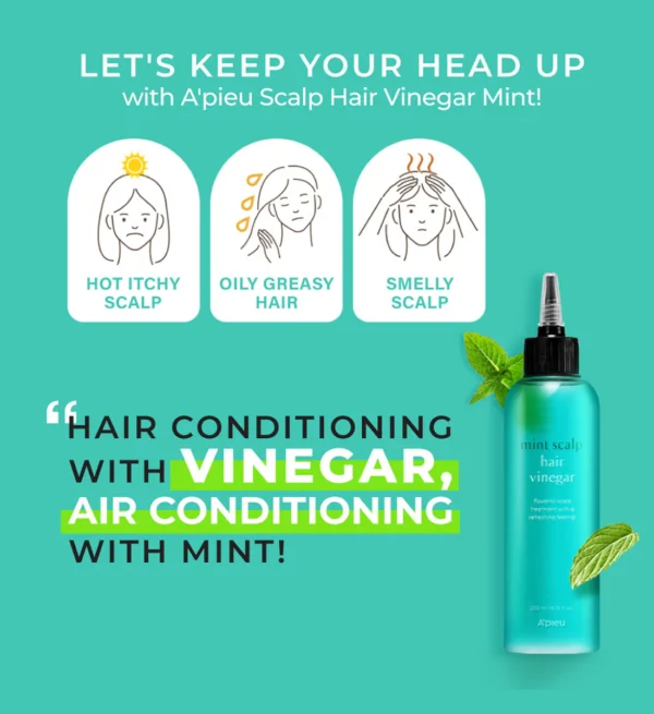 Apieu Mint Scalp Hair Vinegar 200ml - Image 2