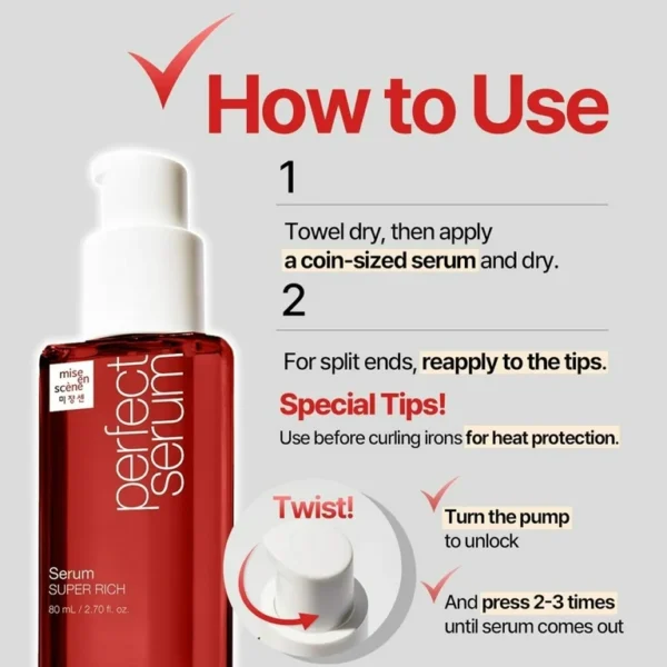 MiseEnscene Perfect Hair Serum ‘Super Rich’ - Image 2