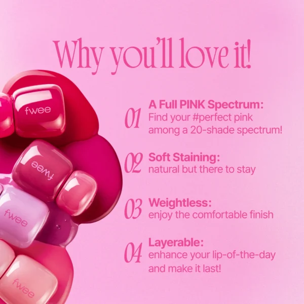 fwee Pink Obsession Stay Fit Lip Tint – Lychee Pink G09 - Image 4