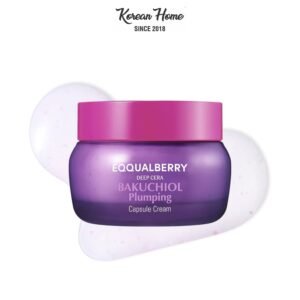 EQQUALBERRY Bakuchiol Plumping Capsule Cream 50 ml – Anti-aging moisturizer, firming and pore-tightening bakuchiol face cream for all skin types.