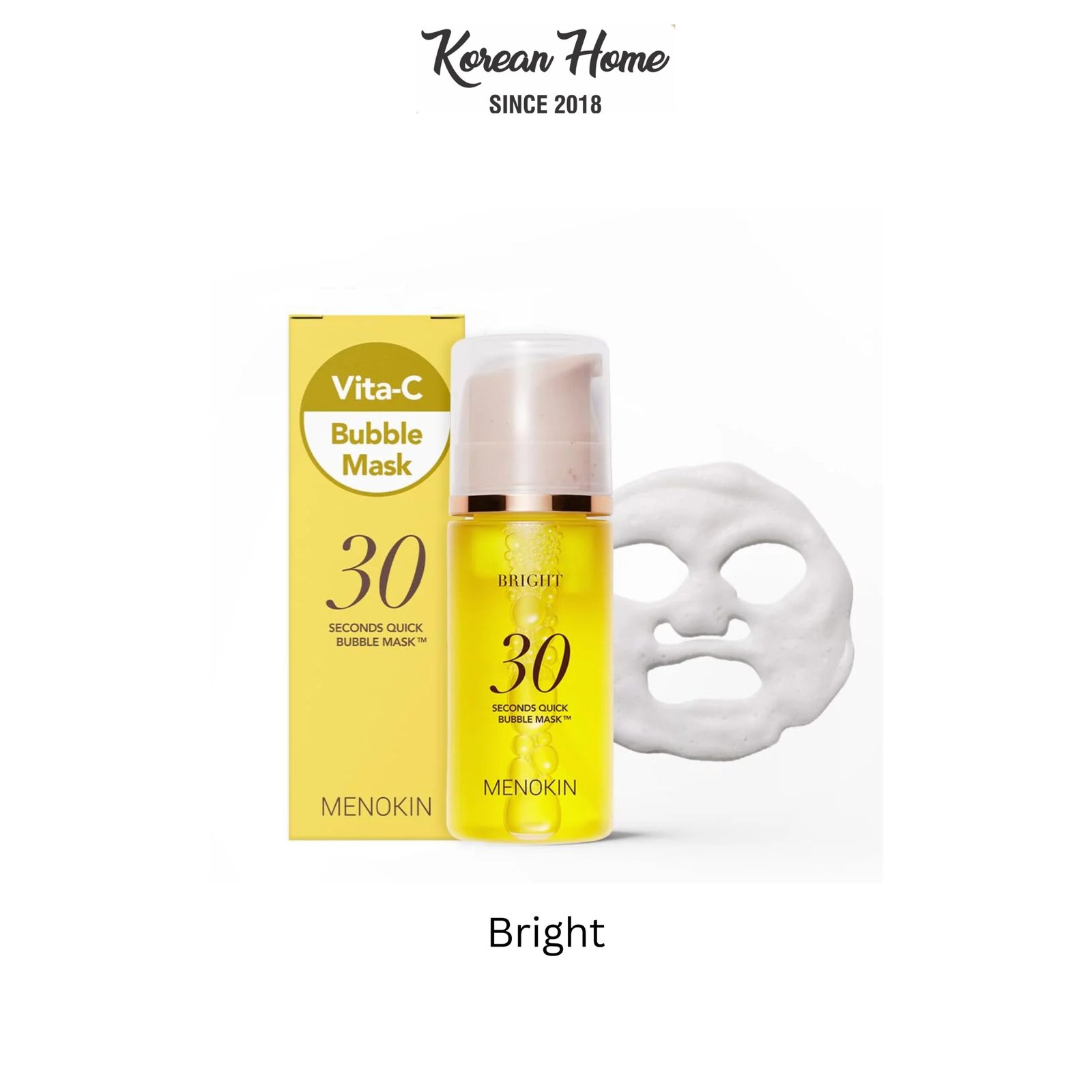 MenoKin 30 Seconds Bubble Mask Bright MenoKin 30 Seconds Quick Bubble Mask #BRIGHT 95mL - Image 1