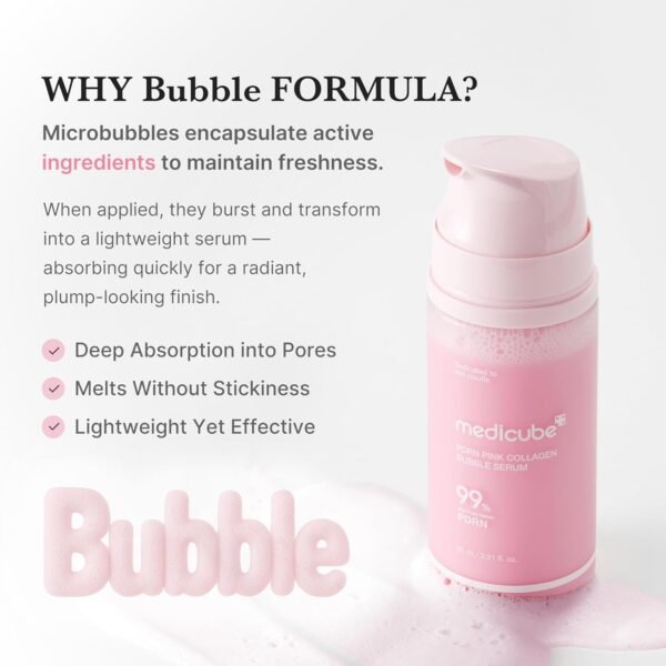Medicube PDRN Pink Collagen Bubble Serum 95ml - Image 6