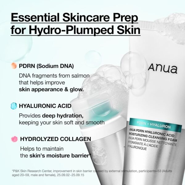 ANUA PDRN Hyaluronic Acid Moisturizing Cleansing Foam 150mL - Image 3