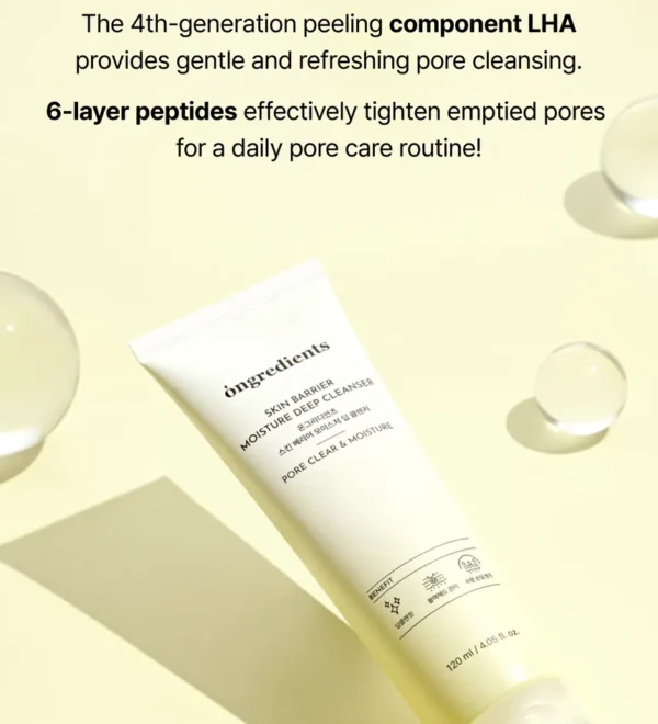 ongredients Skin Barrier Moisture Deep Cleanser 120mL - Image 2