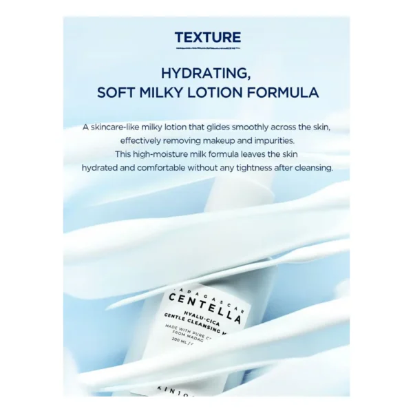 skin1004 Madagascar Centella Hyalu Cica Gentle Cleansing Milk 200mL - Image 3