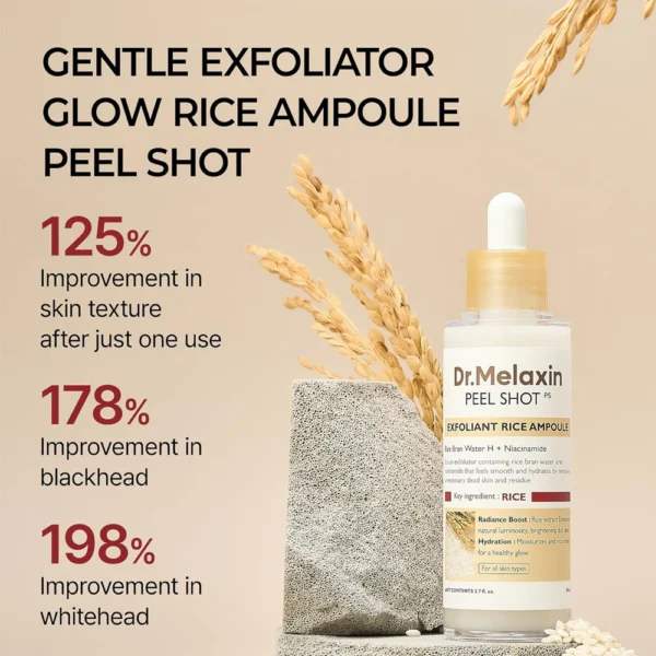 Dr. Melaxin Peel Shot Exfoliating White Rice Ampoule 80mL - Image 2