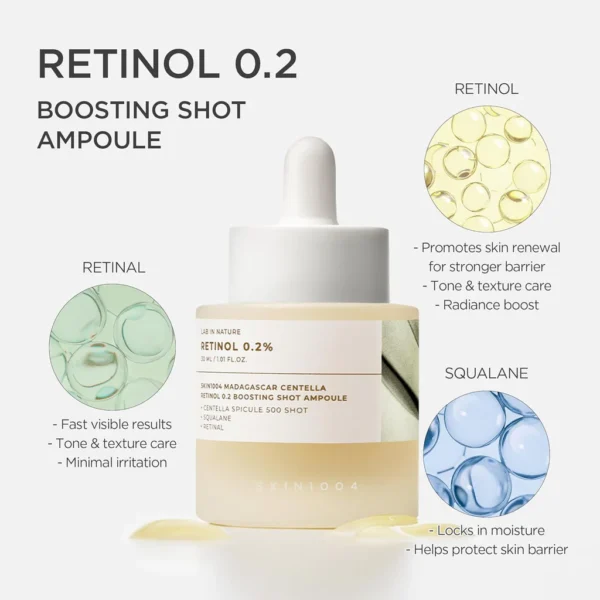 skin1004 Madagascar Centella Retinol 0.2% Boosting Shot Ampoule Sample (1.5mlx5) - Image 2