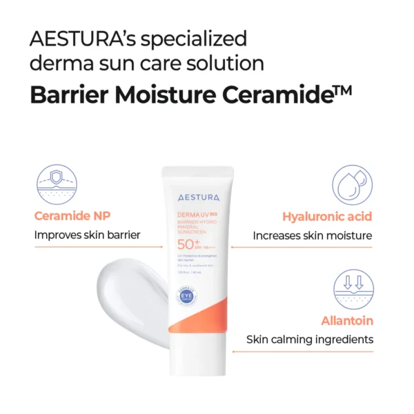 AESTURA DERMA UV365 Barrier Hydro Mineral Sunscreen - Image 2