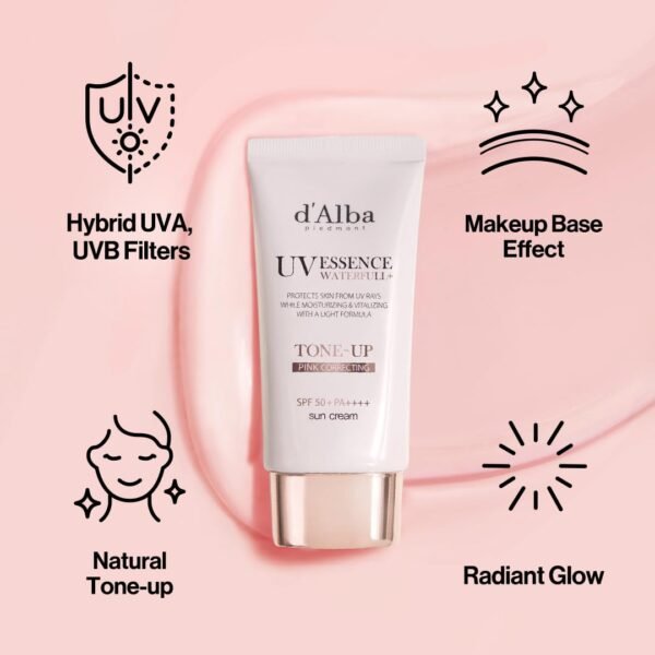 dAlba Waterfull PINK Tone up Sun Cream 50mL - Image 3