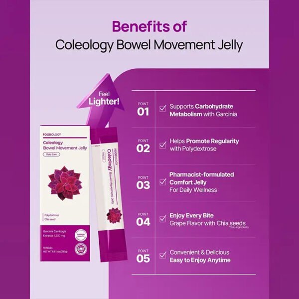 Foodology Coleology Bowel Movement Jelly (10 sticks) - Image 4