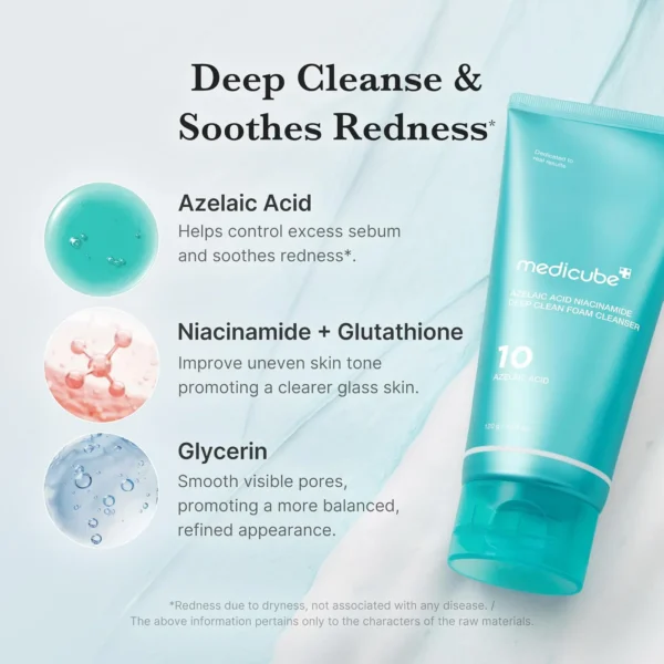 Medicube Azelaic Acid Niacinamide Deep Clean Foam Cleanser 120g - Image 2
