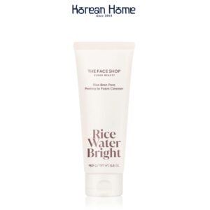 The Face Shop Rice Water Bright Rice Bran Foaming Cleanser 150g | Korean Pore Care, Exfoliating Rice Dough Cleanser