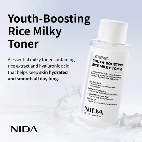 NIDA Youth Boosting Rice Milky Toner - Image 3