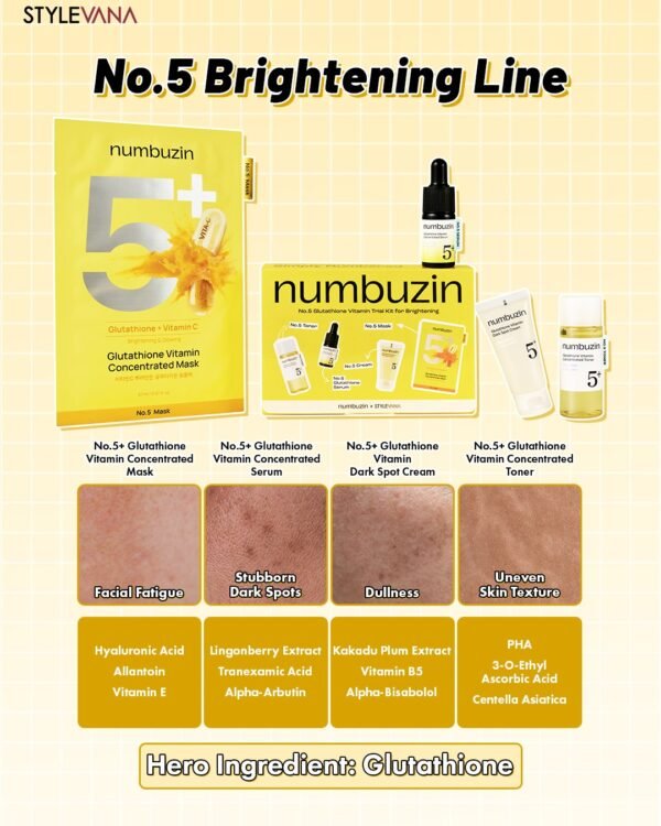 Numbuzin No.5+ Glutathione Vitamin Trial Kit for Brightening - Image 2